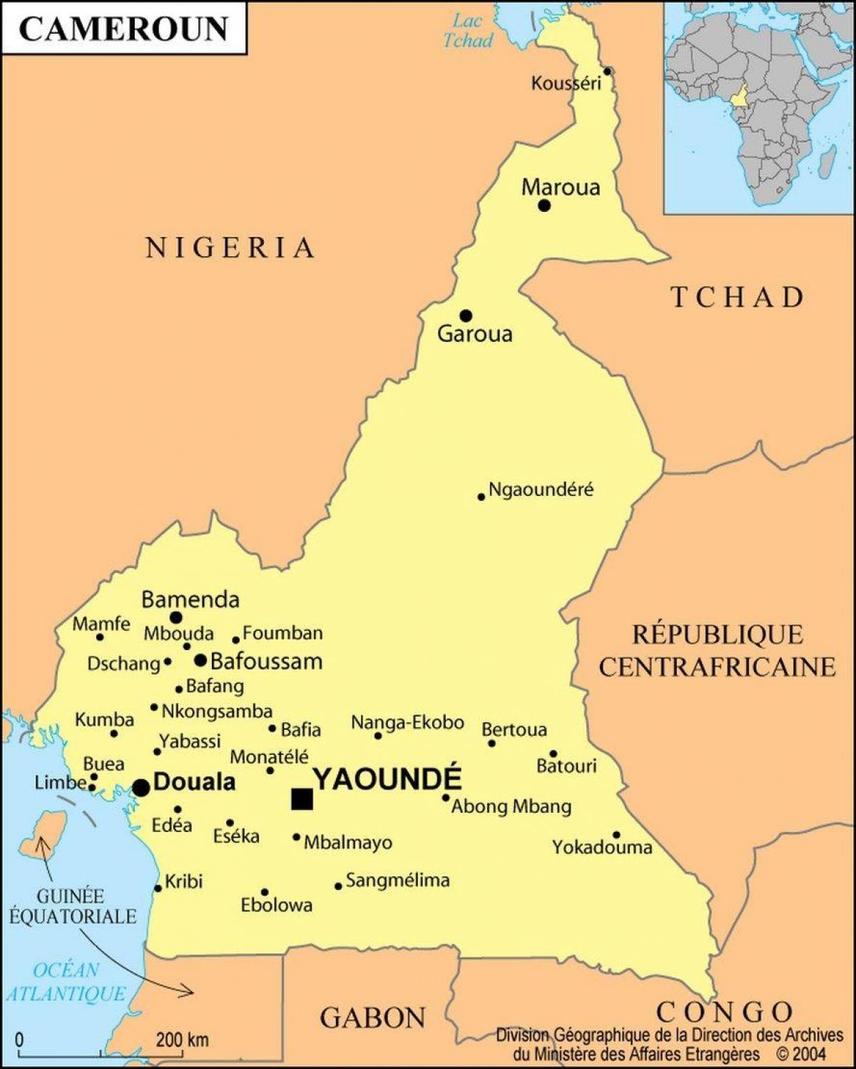 Peta douala Kamerun