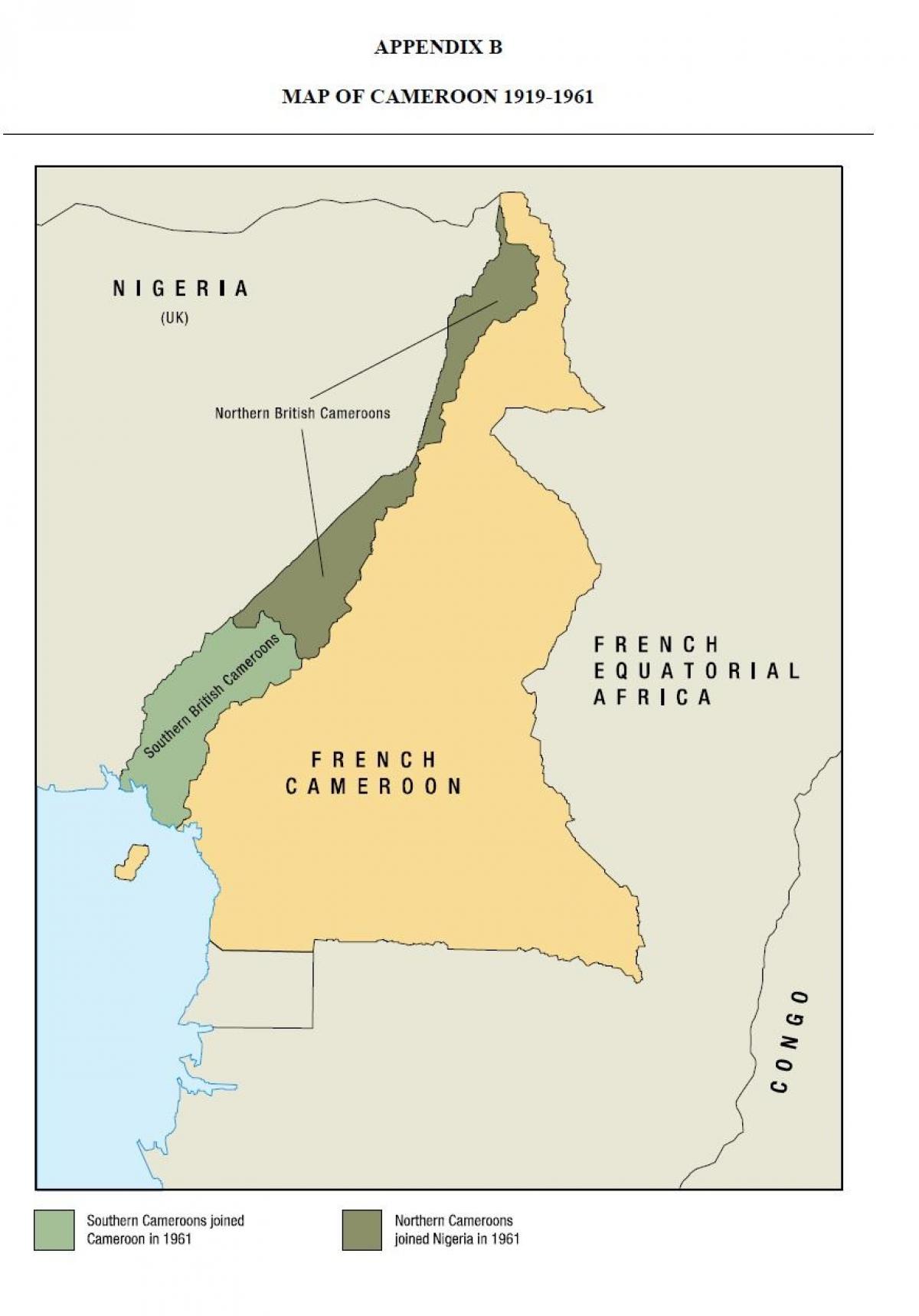 Peta uno negeri Kamerun