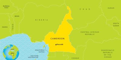 Peta Kamerun dan negara-negara sekitarnya